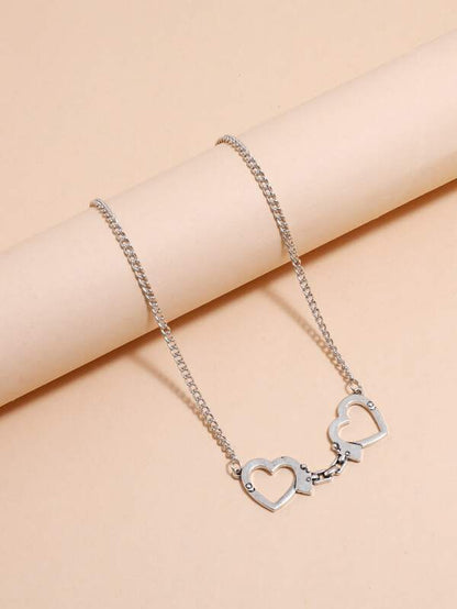 Heart Shaped Handcuffs Decor Necklace for Women
