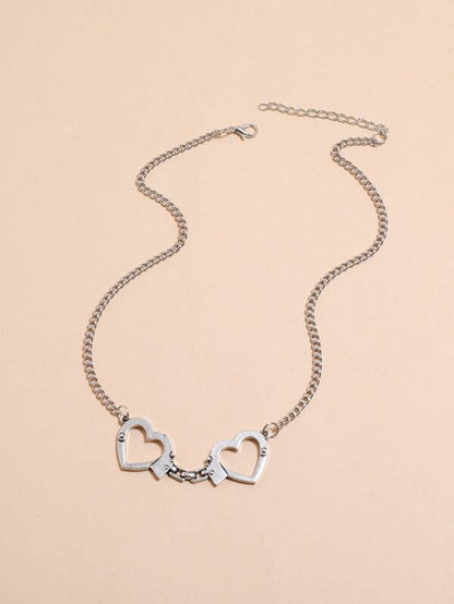 Heart Shaped Handcuffs Decor Necklace for Women