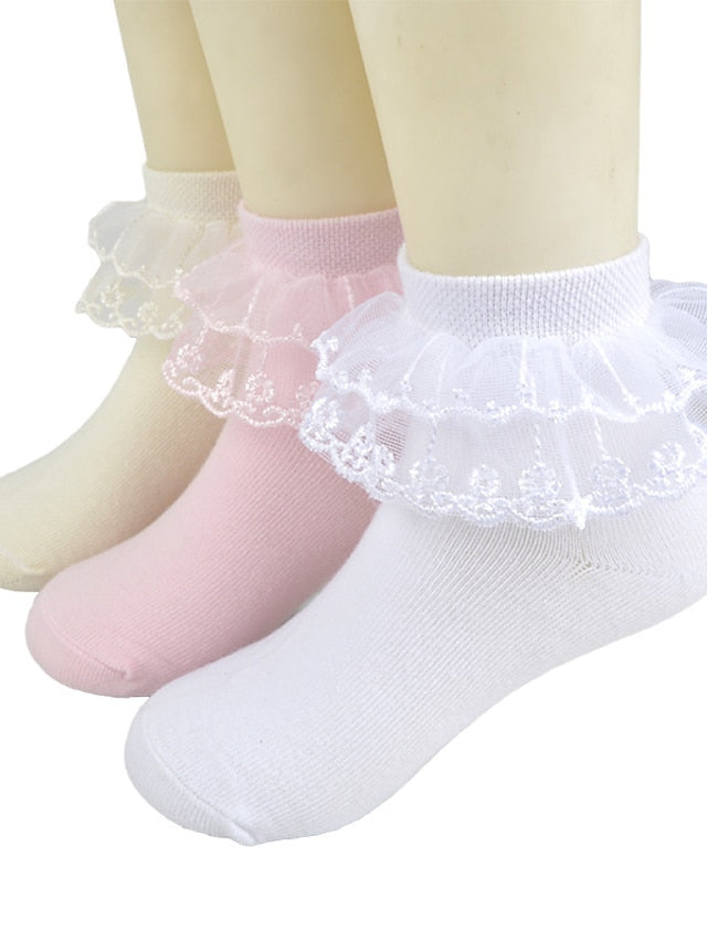 Kid's Crew Socks Wedding Party Daily Solid / Plain Color Nylon Cotton Classic Lolita 1 Pair for Women