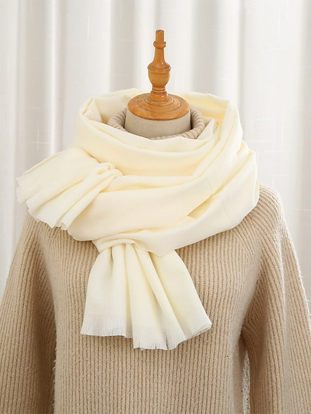 Shawls & Wraps Party Black Scarf Pure Color / Basic / Red / Fall / Winter / Imitation Cashmere for Women