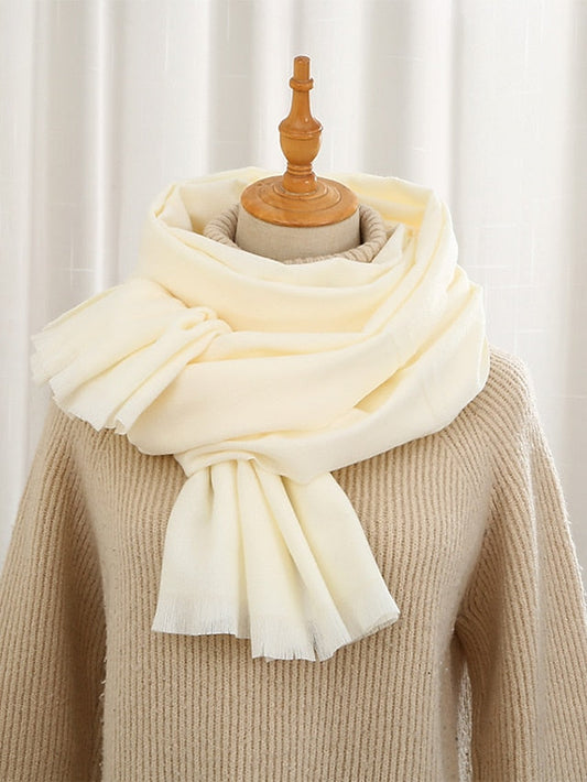 Shawls & Wraps Party Black Scarf Pure Color / Basic / Red / Fall / Winter / Imitation Cashmere for Women