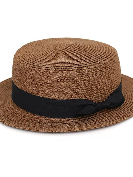 Hat Straw Hat Sun Hat Light Pink milk white Navy Outdoor Street Holiday Pure Color Pure Color Portable Sun Protection Breathable for Women