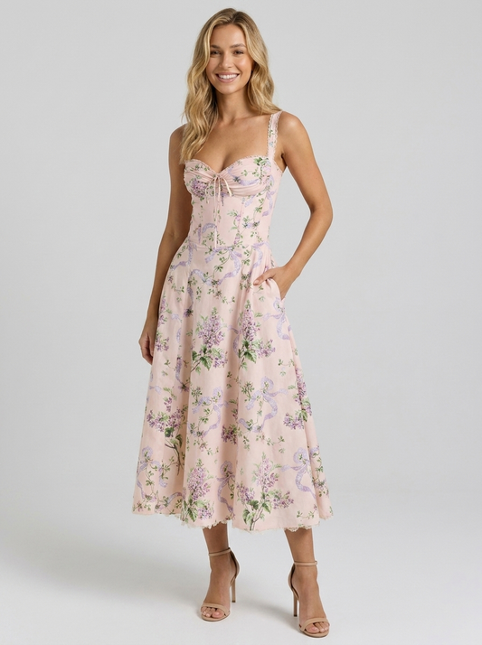 Kiara Floral Backless Maxi Dress