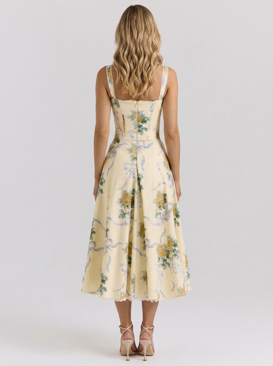 Kiara Floral Backless Maxi Dress