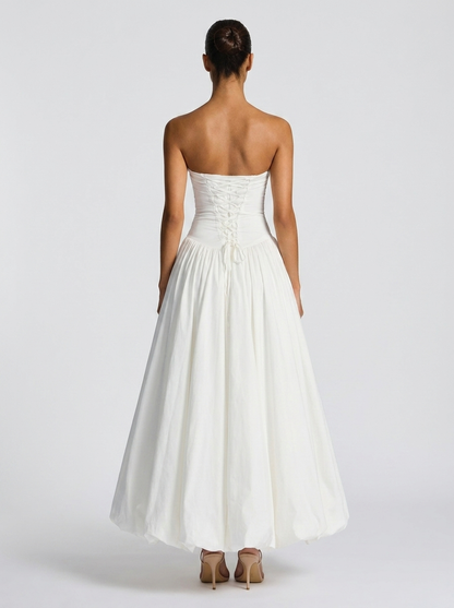 Sienna Pleated Strapless Maxi Dress
