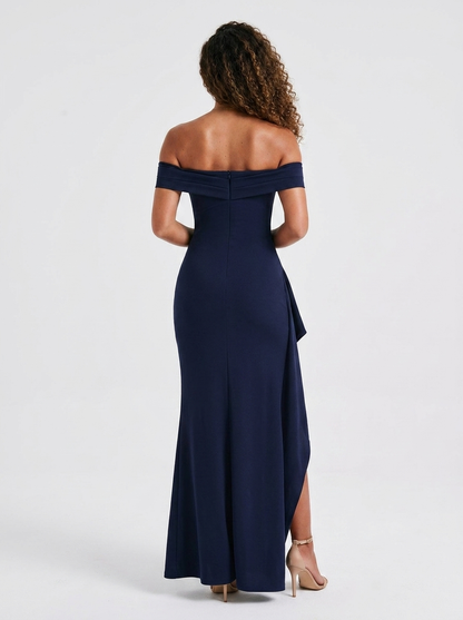 Isabella Ruched Off Maxi Dress