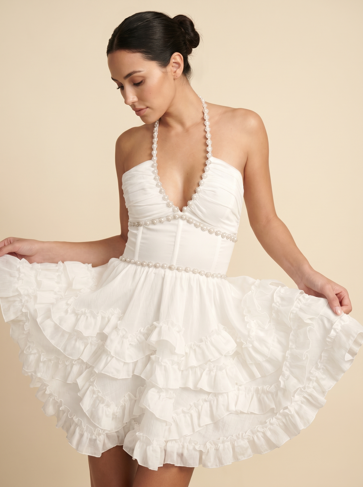 Gabriela Floral Embellished Mini Dress