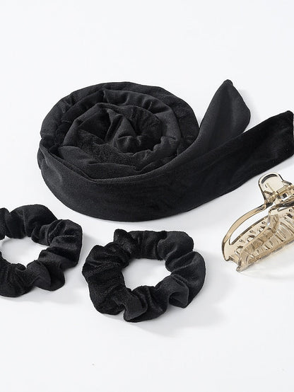 4pcs Headbands Hair Band For Outdoor Street Daily Classic Fabric rice white Black Burgundy for Women