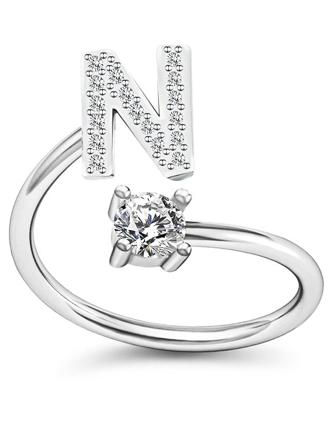 1PC Band Ring For Men's Crystal White Alloy Classic for Women