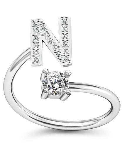 1PC Band Ring For Men's Crystal White Alloy Classic for Women