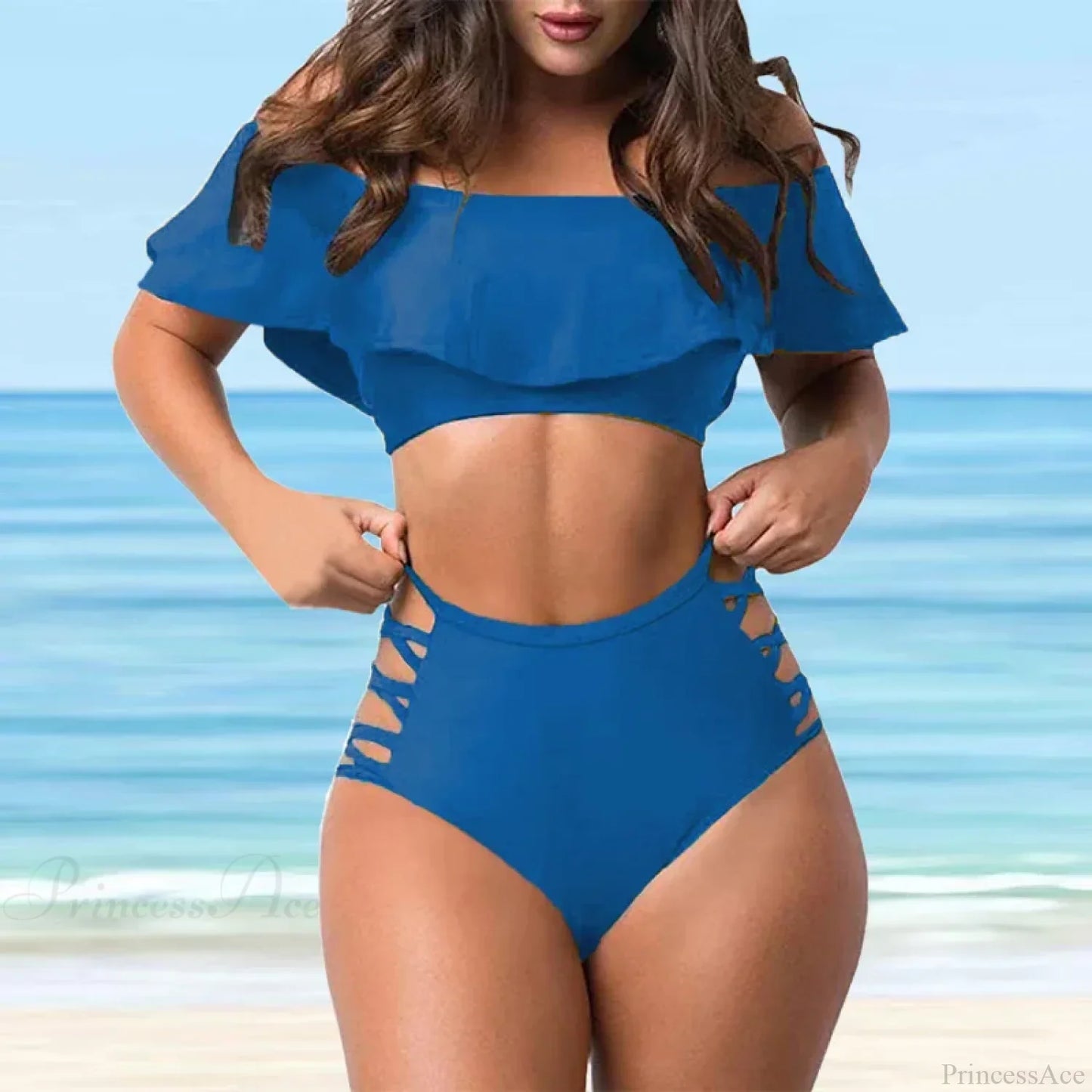 High Hips Pattern Tank Set Two Piece Set