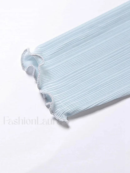 High Neck Semi Sheer Knit Top