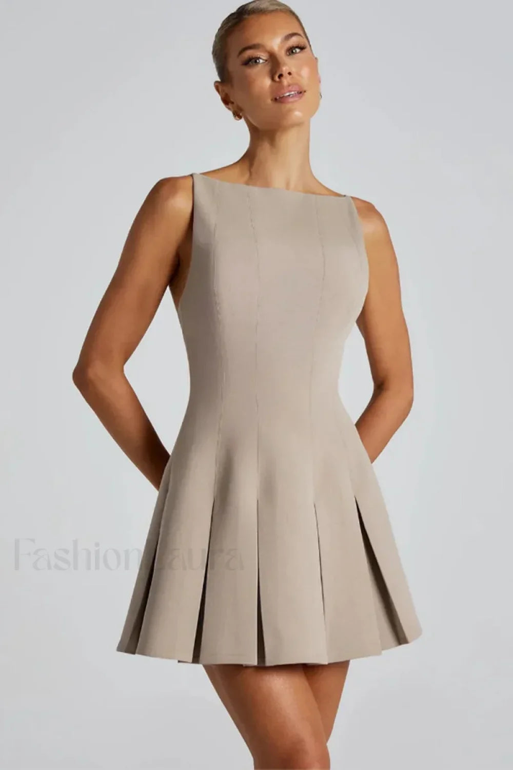 High-Waist A-Line Mini Dress