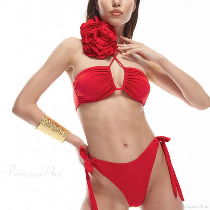 High Waist Cross Halter Bikini Set