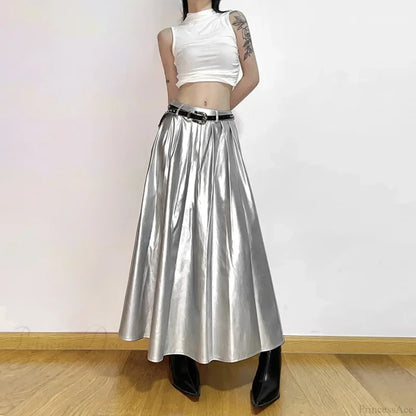 High Waist Pleated Cyberpunk Skirt