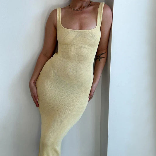 FashionSierra - Women Fit Wrap Bodycon Vintage Knitted Long Club Party Maxi Dress