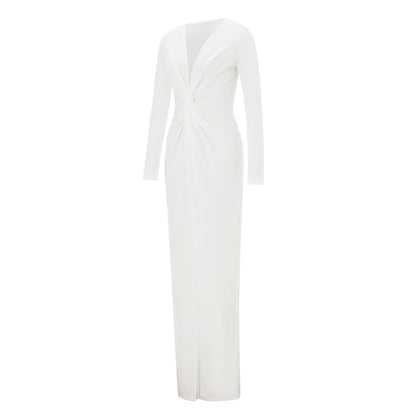 Spring Bodycon Dresses Designer Party Prom Deep V Neck Sexy Elegant Stylish Fashionable Maxi Dress