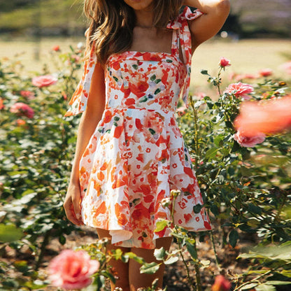 Women Sleeveless 2025 Summer Dresses Sexy Tube Corset Flowy Sundresses Mini Dress