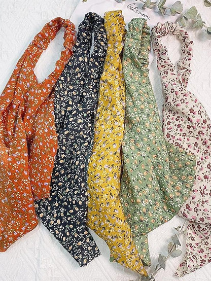 Headbands Headband For Street Daily Holiday Floral Fabric Green Black Yellow for Women