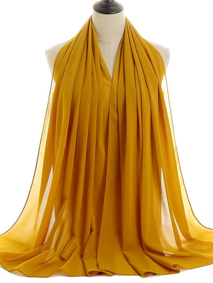 180*75cm Muslim Fashion Chiffon Hijab Scarf Women Scarves Long Shawl Islamic Hijabs Simple Head Scarf Solid Wrap Turban for Women