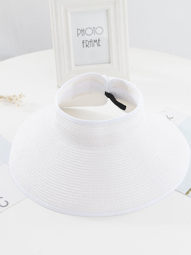 14 Colors Summer Folding Empty Top Hat Straw Hat Sun Hat Beach Hat Sunshade Sun Hat Panama Men's Straw Hat for Women