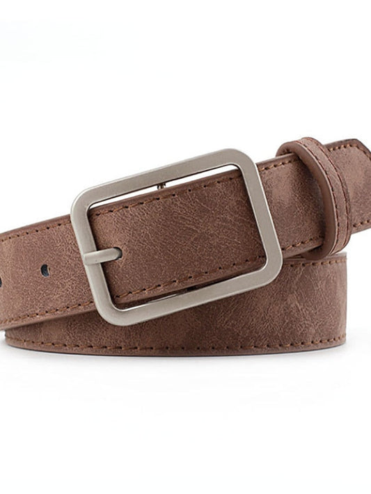 Belt PU Black Khaki Brown Navy Blue Coffee Waist Belt Daily Work Pure Color / Vintage / Spring / Summer / Fall / Winter for Women