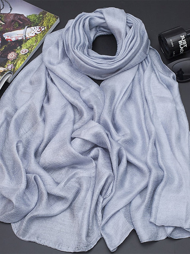 1 PC New Solid Color Scarf Long Style Thin Shawl Spring Summer Scarf Women Beautiful Scarves for Women