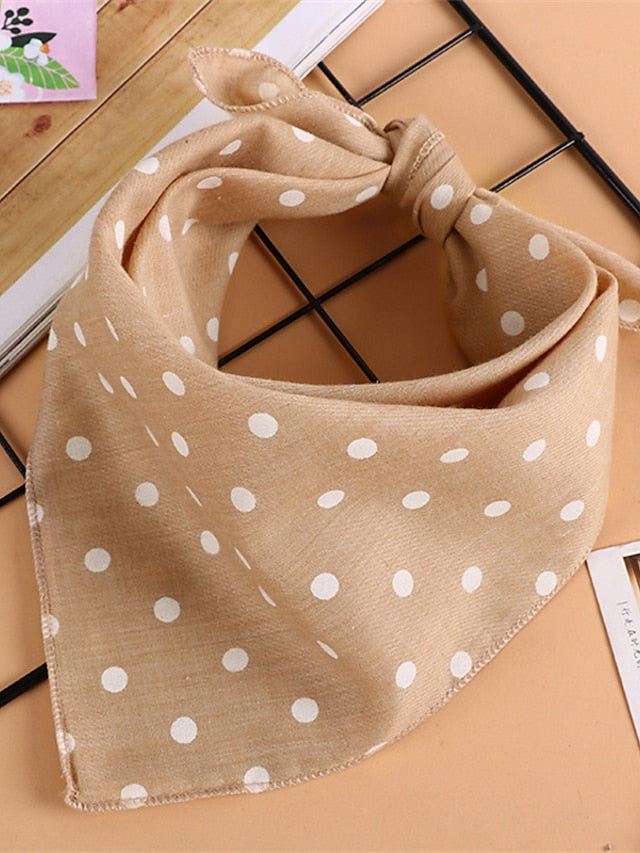 Polka Dots Kerchief Pink Green Blue Scarfs Birthday Gift Accessories for Women