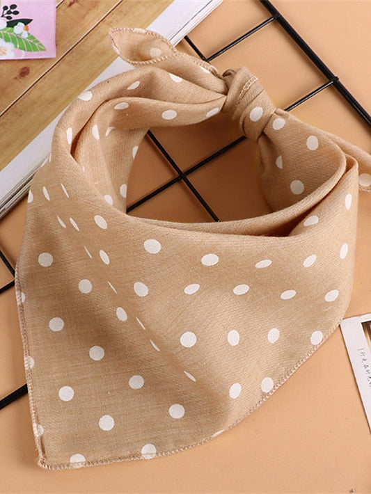 Polka Dots Kerchief Pink Green Blue Scarfs Birthday Gift Accessories for Women