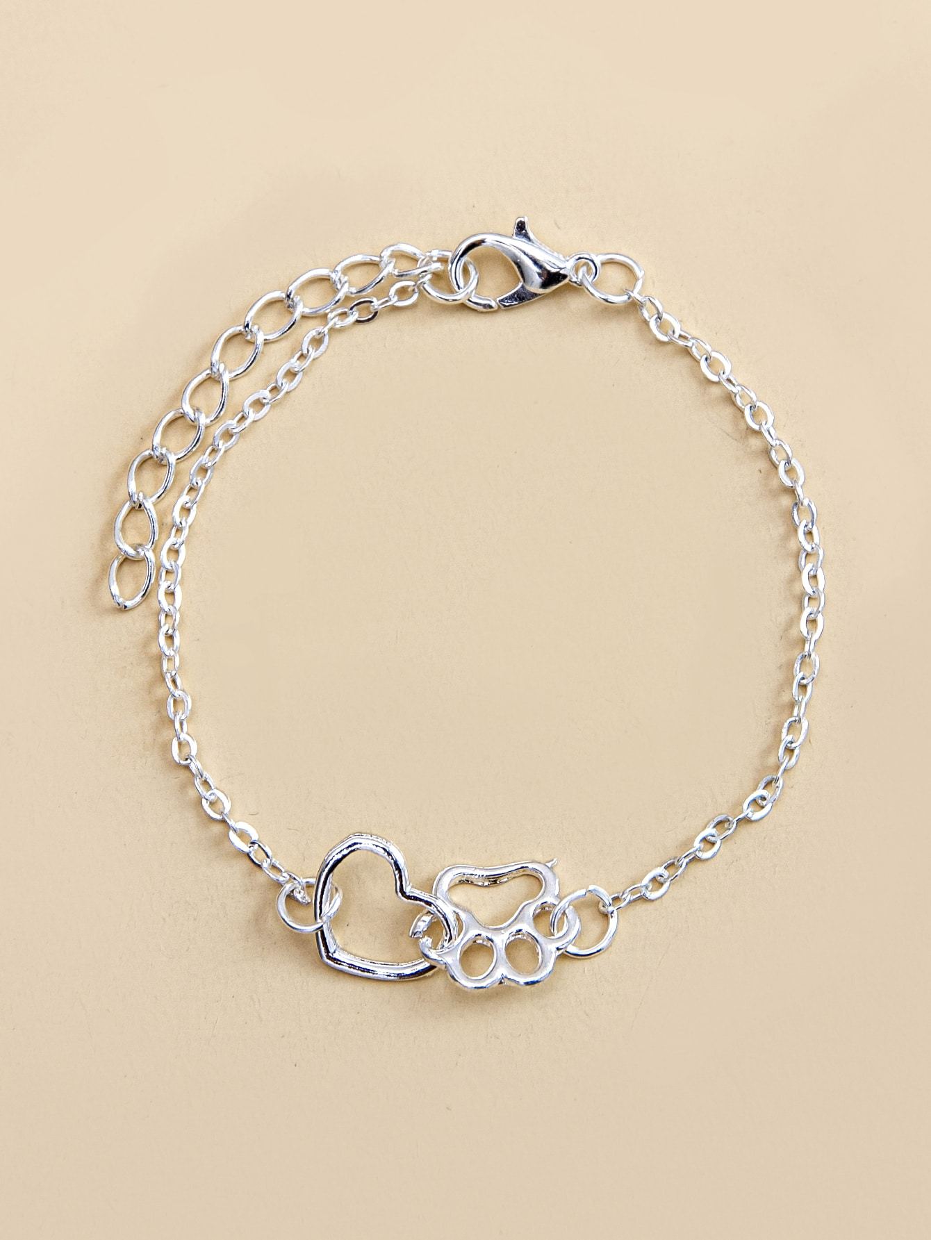 Hollow Out Heart Decor Bracelet for Women