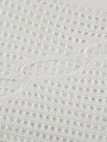 Hollow Out Long Sleeve Knit Crop Top