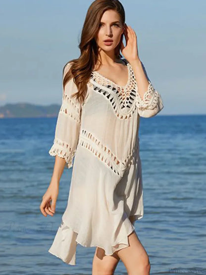 Hollow Out See Through Bikini Cover Up