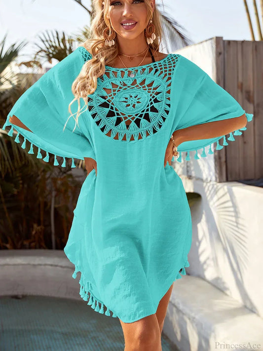 Hollow Out Tassel Bikini Cover Up