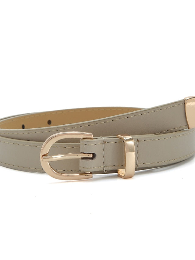 Unisex PU Buckle Belt PU Leather Metal Bucke D-ring Casual Classic Party Daily Violet White Black Silver for Women