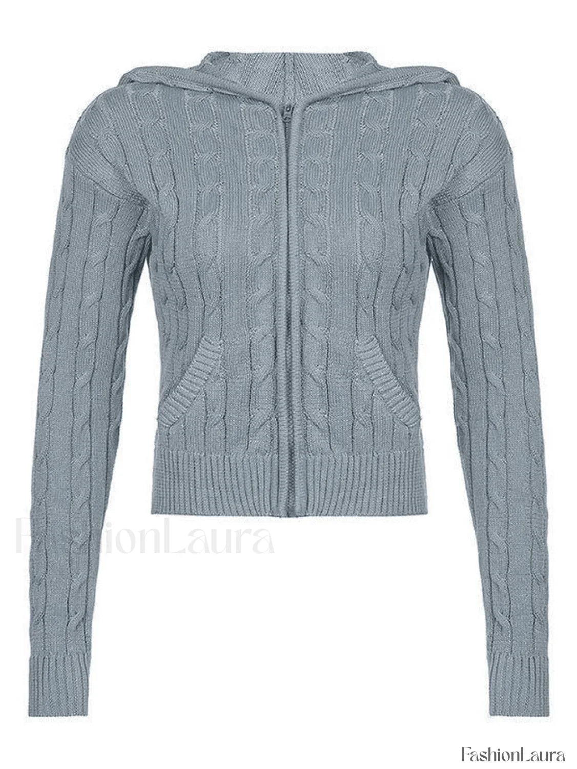 Hooded Cable Knit Cardigan