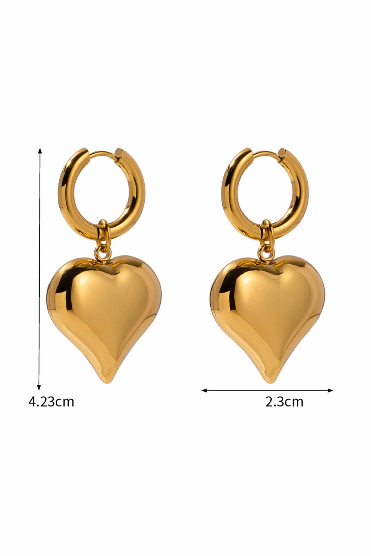 Peach Heart Drop Earrings