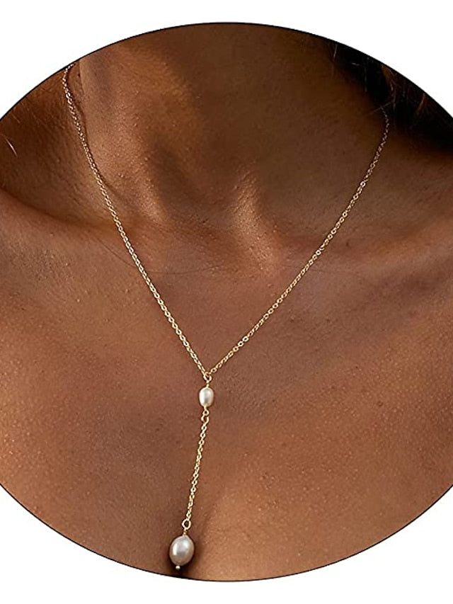 1PC Necklace 14K Gold Plated Zircon Y Lariat Necklaces Long Drop CZ Pendant Y Necklace for Women Dainty Diamond Chain Necklace Fashion Jewelry for Women