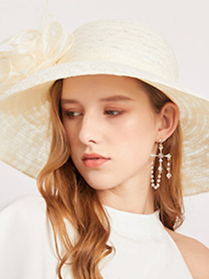 Hat Bucket Hat Sun Hat Black And White Black Pink Party Outdoor Dailywear Floral Floral Portable Windproof Comfort for Women