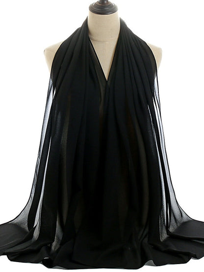 180*75cm Muslim Fashion Chiffon Hijab Scarf Women Scarves Long Shawl Islamic Hijabs Simple Head Scarf Solid Wrap Turban for Women