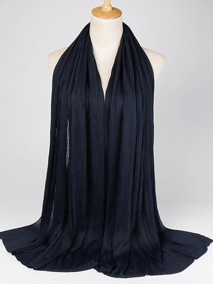 Multiple Colors Plain Solid Wrinkle Maxi Jersey Hijab Shawl Wrap Elastic Foulards Sjaal Arab Snood Islamic Muslim Headband 180*80Cm for Women