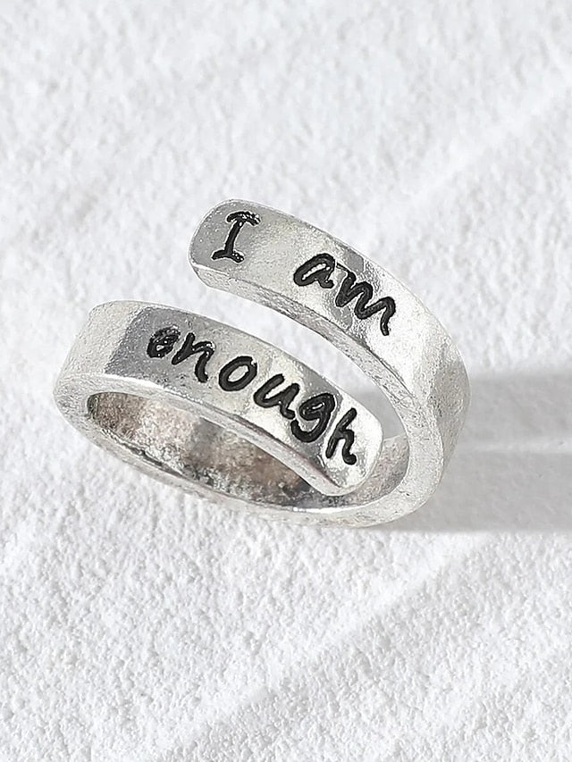 1PC Ring For Birthday Street Daily Alloy Letter for Women