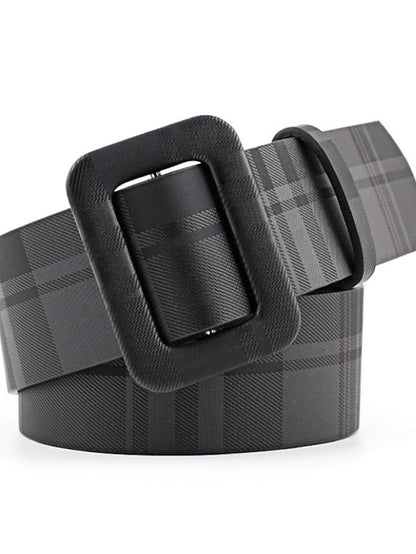 Unisex PU Buckle Belt PU Leather Sliding Buckle Plain Casual Classic Party Daily Black Brown Yellow Beige for Women