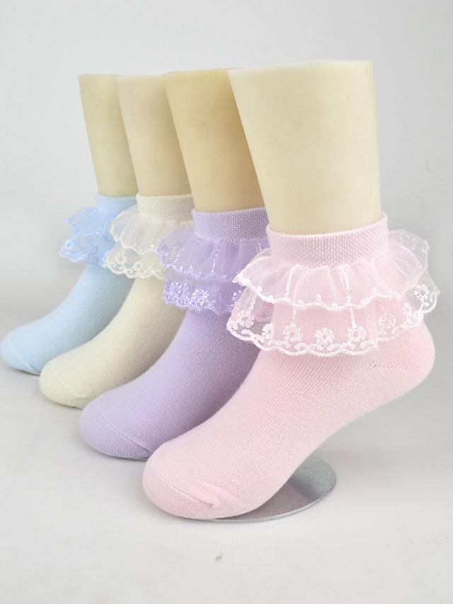 Kid's Crew Socks Wedding Party Daily Solid / Plain Color Nylon Cotton Classic Lolita 1 Pair for Women