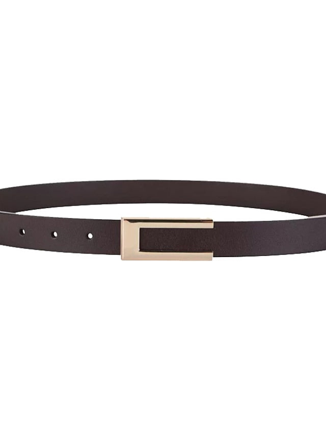 Belt Genuine Leather Red Brown Black Red Brown Waist Belt Daily Holiday Dress Solid Color / Coffee for Women