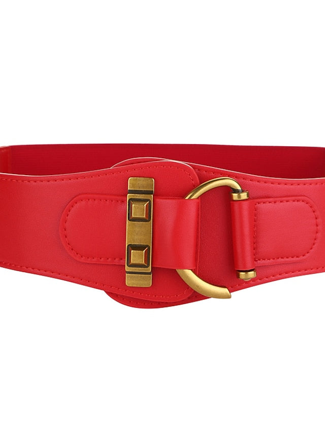Wide Belt Party Wedding Street Daily Black Brown Belt Solid Color Fall Winter Spring Summer Club for Women