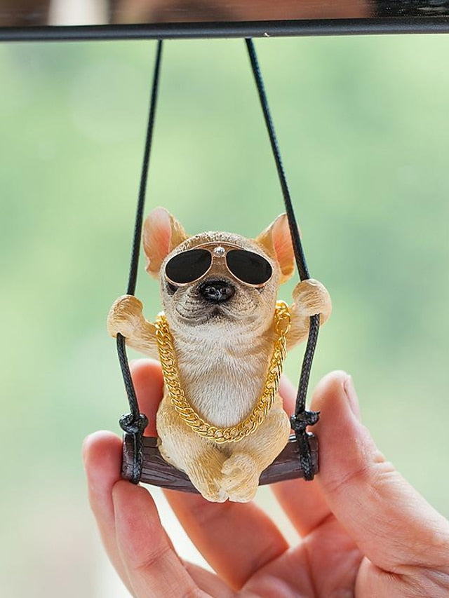 New Car Charm Pendant Swing Pug Pug Dog Car Supplies for Women