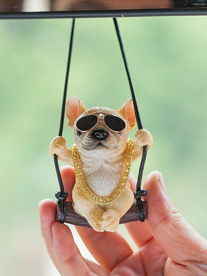 New Car Charm Pendant Swing Pug Pug Dog Car Supplies for Women