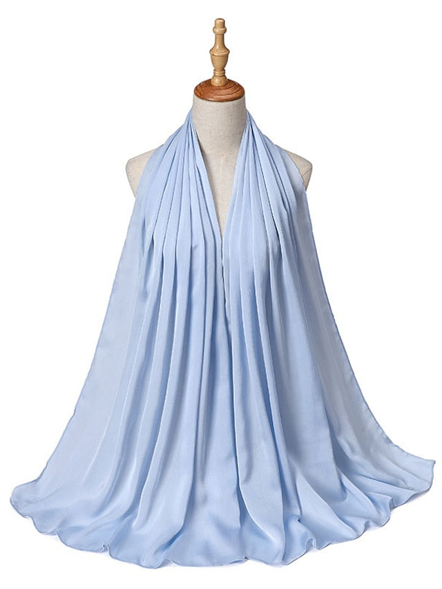 Muslim Scarf Crinkled Shawl Women Abaya Solid Hijab Ramadan Hijabs For Woman Abayas Dress Turban Instant Scarf for Women
