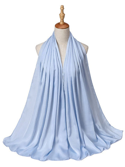 Muslim Scarf Crinkled Shawl Women Abaya Solid Hijab Ramadan Hijabs For Woman Abayas Dress Turban Instant Scarf for Women