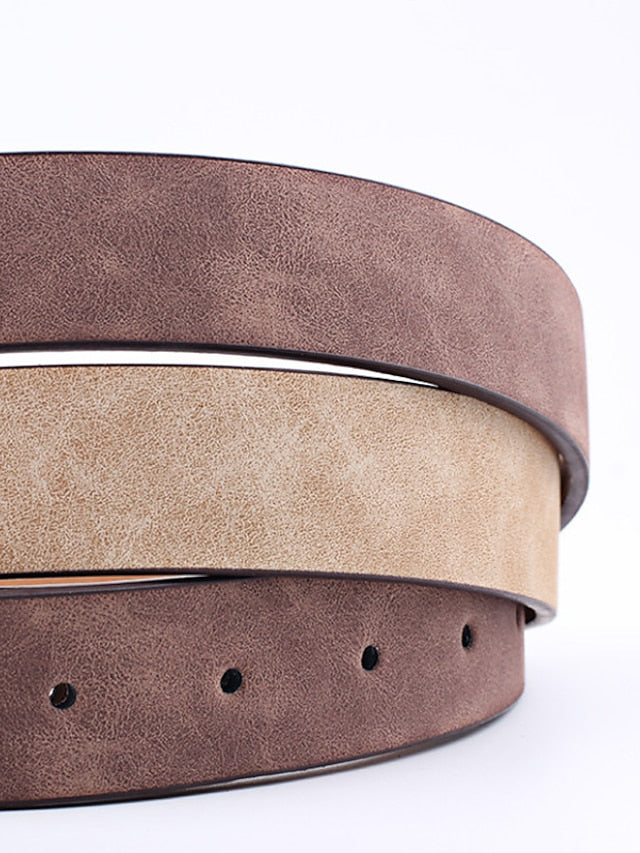 Unisex PU Buckle Belt PU Leather Prong Buckle Plain Casual Classic Party Daily White Black Pink Red for Women